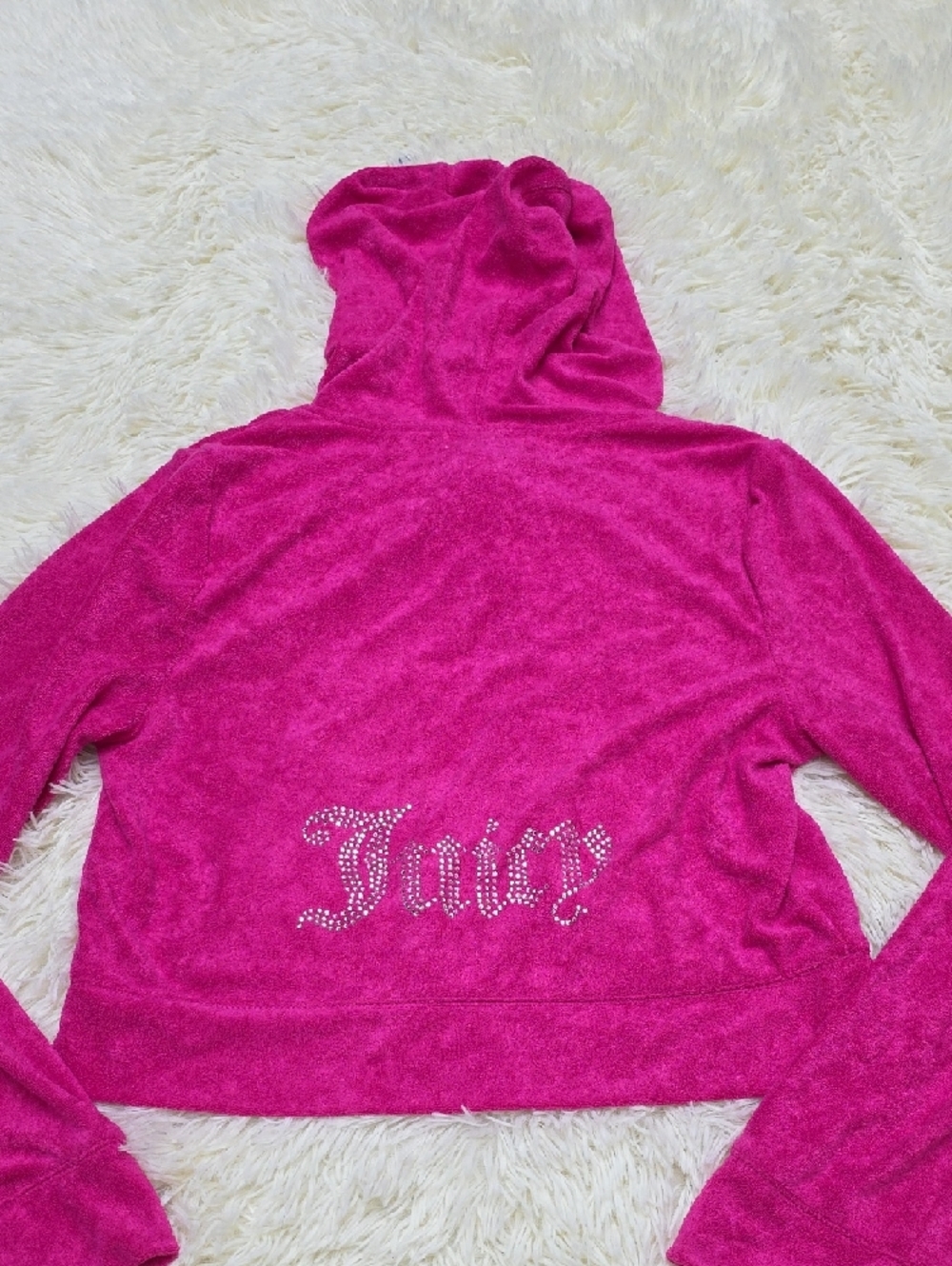 Juicy Couture Fuchsia Velour Pajama Set with Rhinestone Juicy Logo - Picture 6 of 10